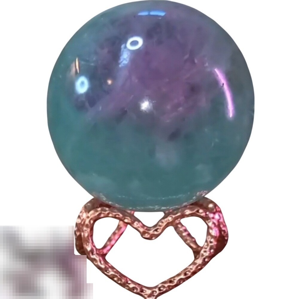 Gold metal heart crystal sphere stand‎